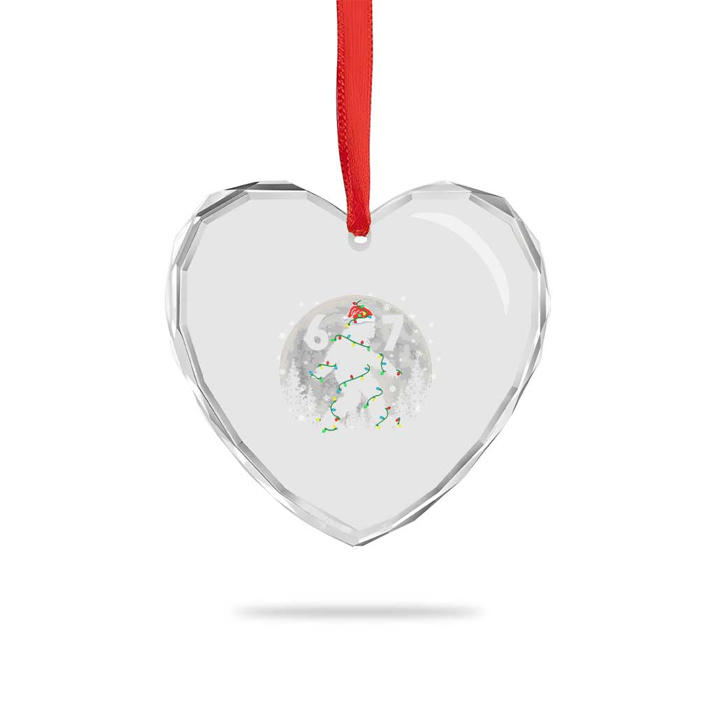 Funny Bigfoot 67 Christmas Night Stroll Moon Sasquatch Heart Crystal Glass Ornament TS11 Print Your Wear
