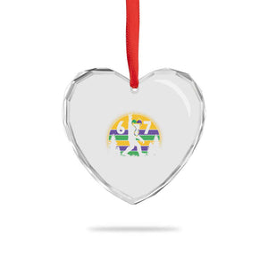 Funny Bigfoot 67 Mardi Gras Heart Crystal Glass Ornament Sasquatch Parade Jester Hat TS11 Print Your Wear