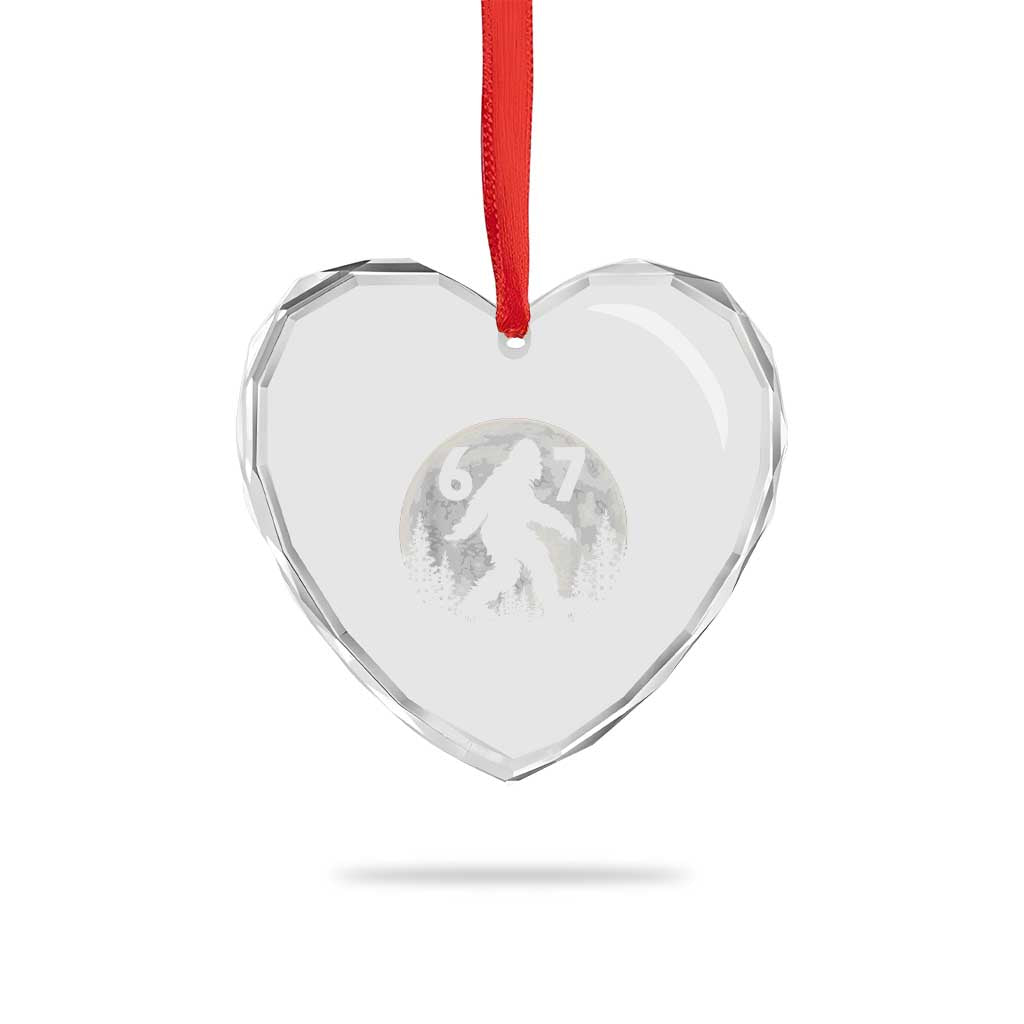 Funny Bigfoot 67 Night Stroll Moon Sasquatch Heart Crystal Glass Ornament TS11 Print Your Wear