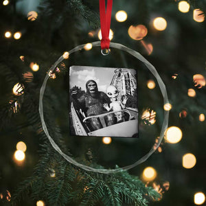 Funny Bigfoot Alien Crystal Glass Ornament Sasquatch UFO Coaster TS10 Print Your Wear