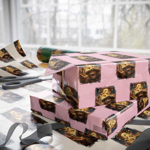 Funny Bigfoot Alien Selfie Wrapping Paper Roll Cinco De Mayo Party Gift TS12 Light Pink Print Your Wear