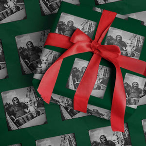 Funny Bigfoot Alien Wrapping Paper Roll Sasquatch UFO Coaster TS10 Green Print Your Wear