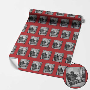 Funny Bigfoot Alien Wrapping Paper Roll Sasquatch UFO Coaster TS10 Red Print Your Wear