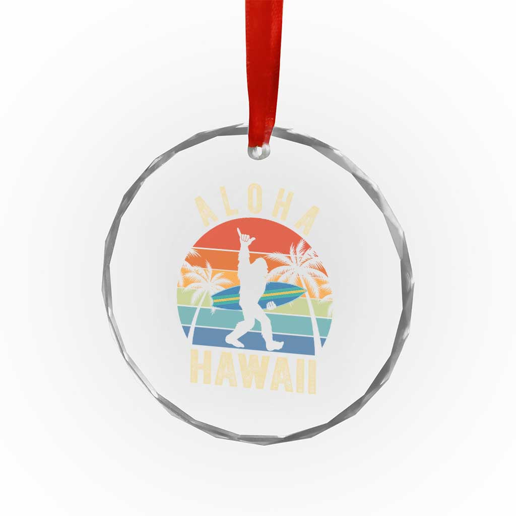 Funny Bigfoot Aloha Hawaiian Surfing Crystal Glass Ornament Tropical Beach Surfer Gift TS14 Print Your Wear
