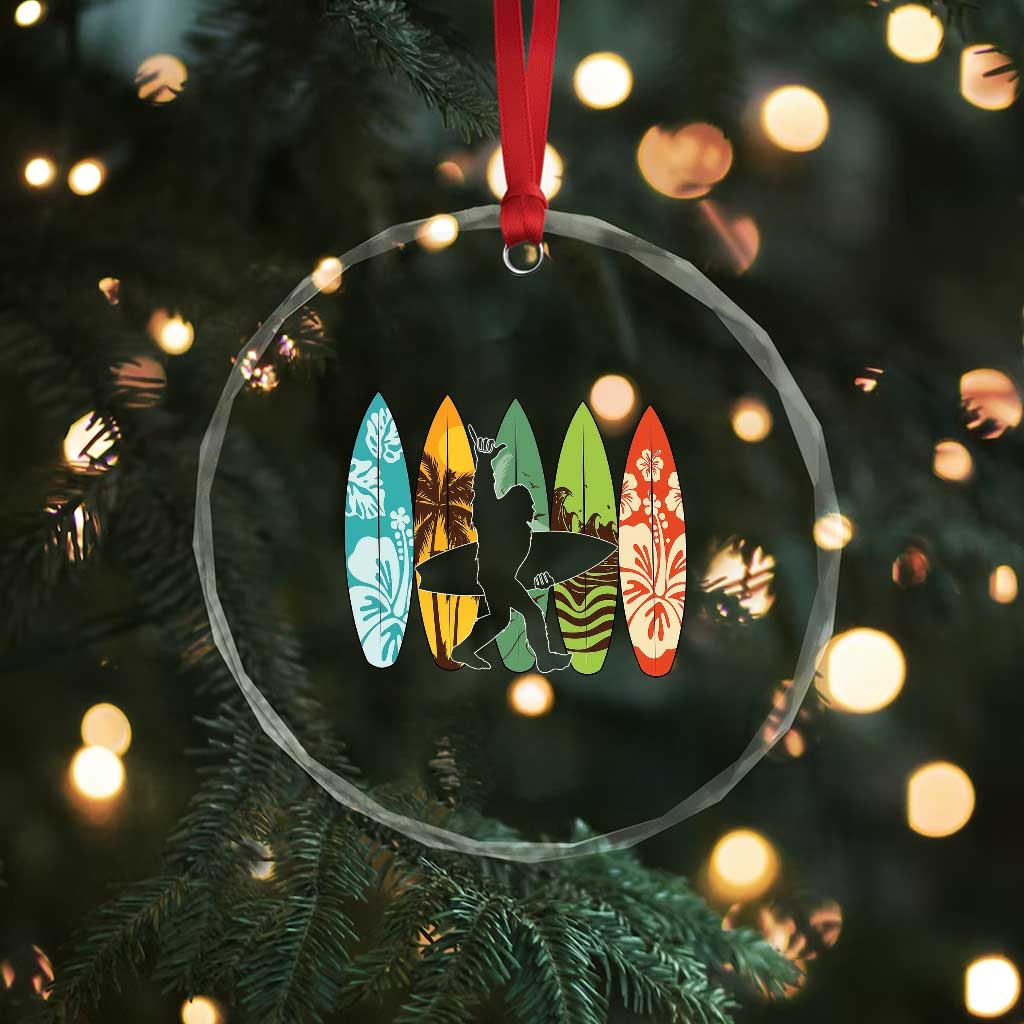 Funny Bigfoot Aloha Hawaiian Surfing Tropical Beach Surfer Crystal Glass Ornament TS14 Print Your Wear
