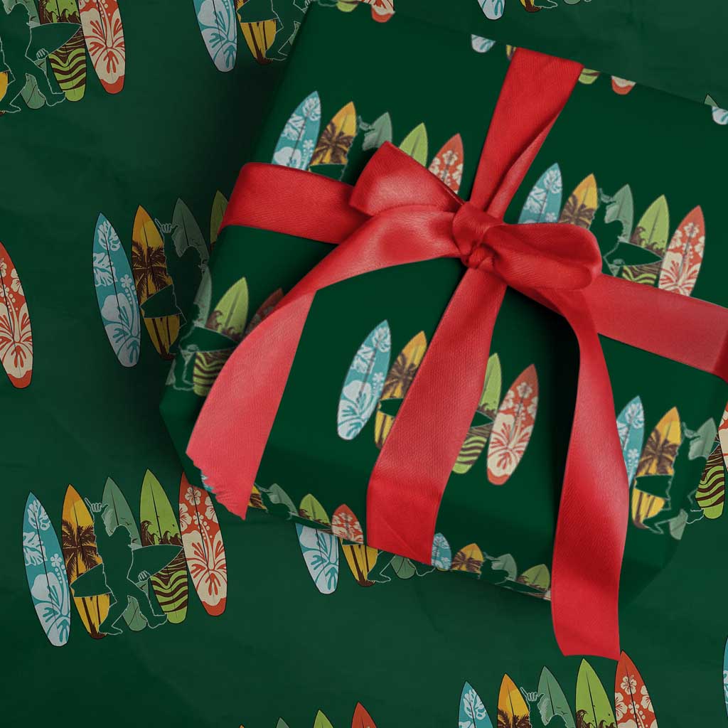 Funny Bigfoot Aloha Hawaiian Surfing Tropical Beach Surfer Wrapping Paper Roll TS14 Green Print Your Wear