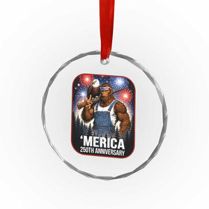 Funny Bigfoot America 250 Years Of American Freedom Crystal Glass Ornament TS12 Print Your Wear