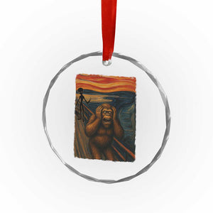 Funny Bigfoot And Alien Crystal Glass Ornament Parody The Scream Art Meme Gift TS12 Print Your Wear