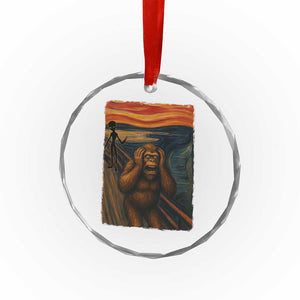 Funny Bigfoot And Alien Crystal Glass Ornament Parody The Scream Art Meme Gift TS12 Print Your Wear