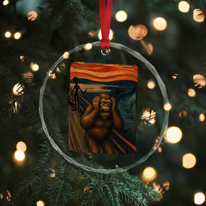 Funny Bigfoot And Alien Crystal Glass Ornament Parody The Scream Art Meme Gift TS12 Print Your Wear