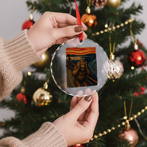 Funny Bigfoot And Alien Crystal Glass Ornament Parody The Scream Art Meme Gift TS12 Print Your Wear