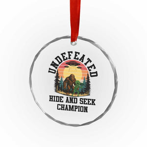 Funny Bigfoot And Alien Gift Crystal Glass Ornament Undefeated Hide And Seek Champion TS12 Print Your Wear