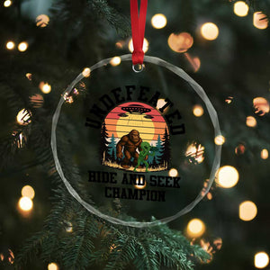 Funny Bigfoot And Alien Gift Crystal Glass Ornament Undefeated Hide And Seek Champion TS12 Print Your Wear