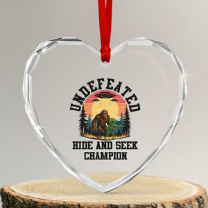 Funny Bigfoot And Alien Gift Heart Crystal Glass Ornament Undefeated Hide And Seek Champion TS12 Transparent Glass 3'' Heart Print Your Wear