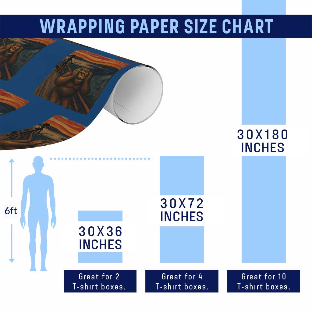 Funny Bigfoot And Alien Wrapping Paper Roll Parody The Scream Art Meme Gift TS12 Print Your Wear