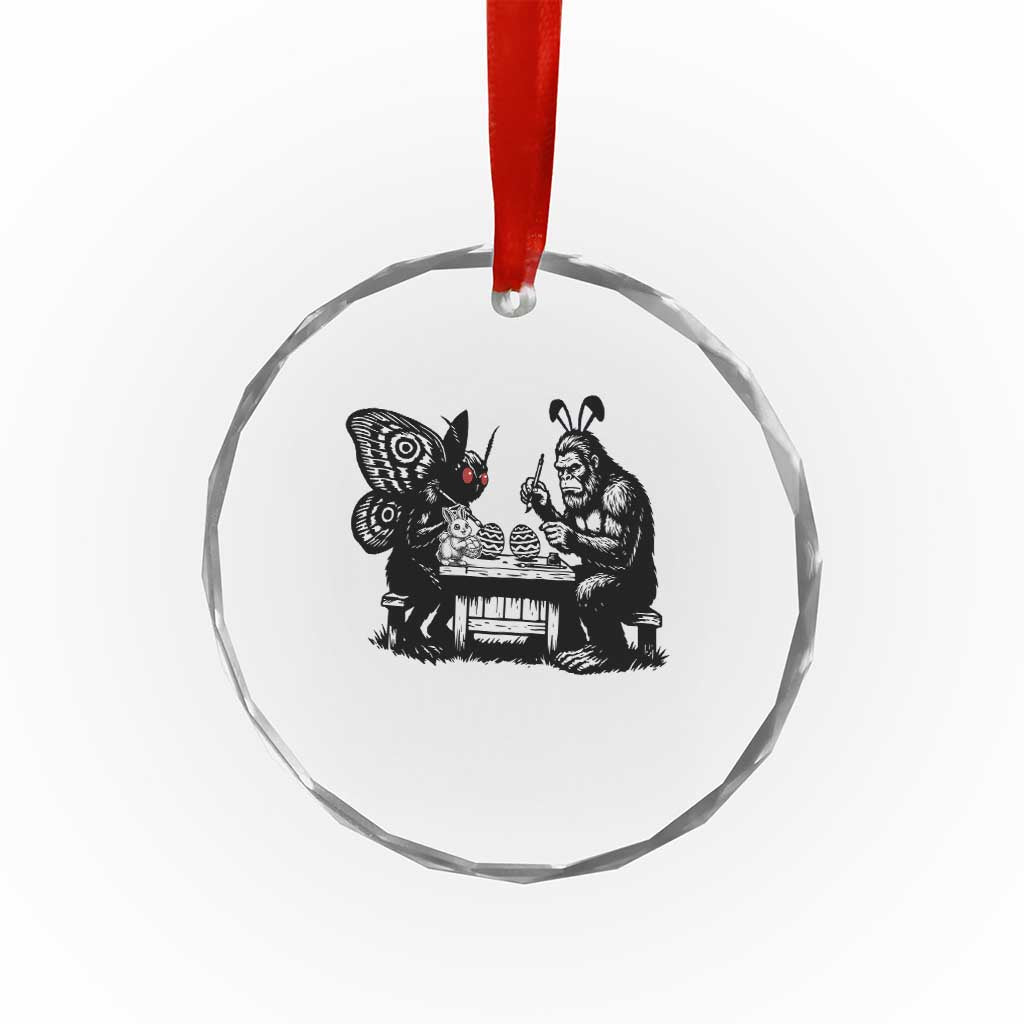Funny Bigfoot And Mothman Egg Painting Crystal Glass Ornament Cryptid Easter Gift TS12 Print Your Wear