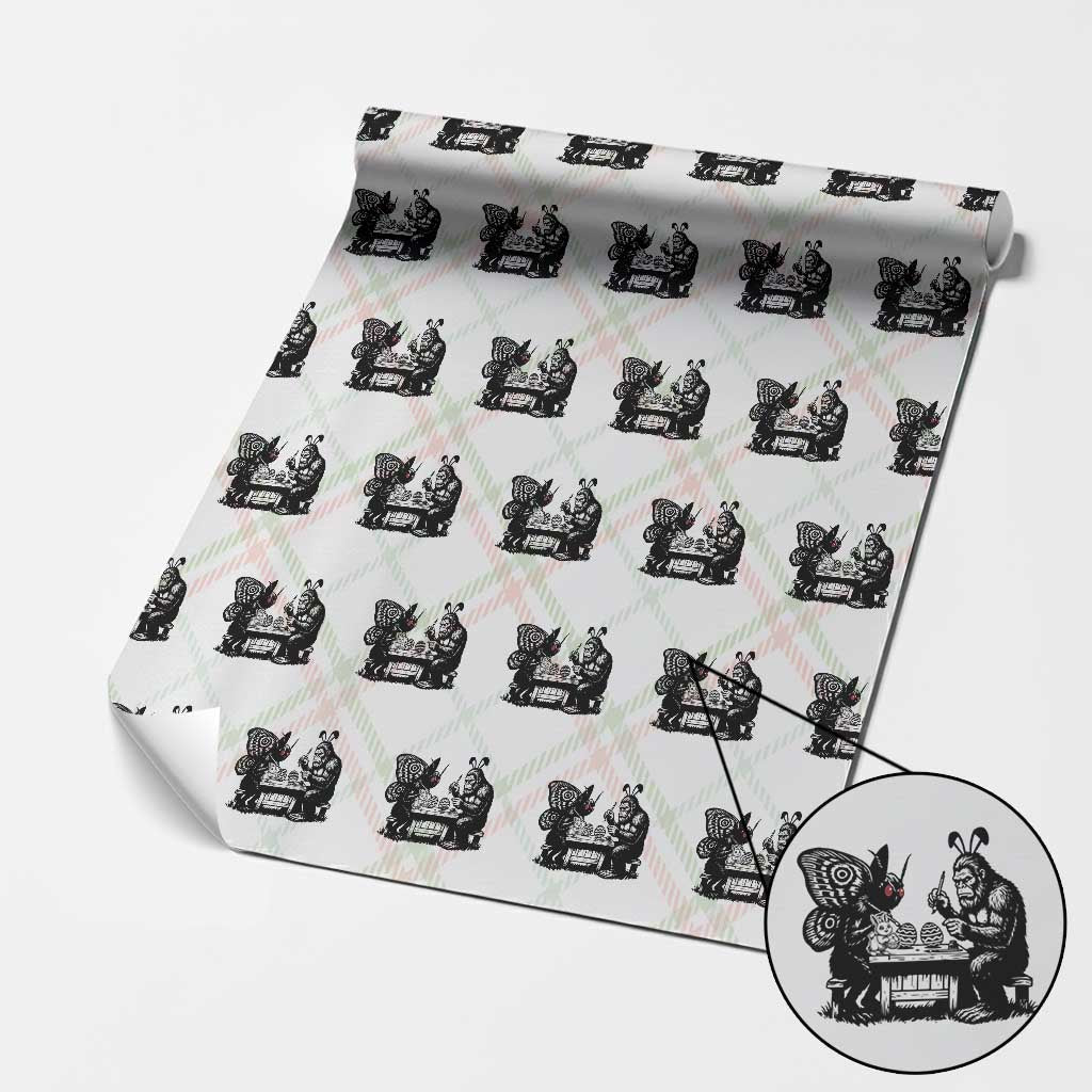 Funny Bigfoot And Mothman Egg Painting Wrapping Paper Roll Cryptid Easter Gift TS12 Christmas Plaid Print Your Wear