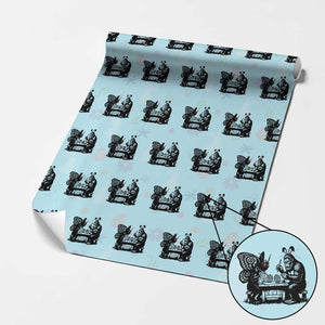 Funny Bigfoot And Mothman Egg Painting Wrapping Paper Roll Cryptid Easter Gift TS12 Light Blue Print Your Wear