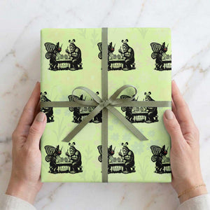 Funny Bigfoot And Mothman Egg Painting Wrapping Paper Roll Cryptid Easter Gift TS12 Lime Print Your Wear