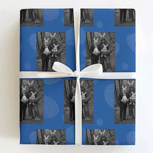 Funny Bigfoot And Trump Easter Selfie Gift Wrapping Paper Roll TS12 Royal Blue Print Your Wear
