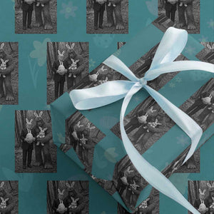 Funny Bigfoot And Trump Easter Selfie Gift Wrapping Paper Roll TS12 Teal Print Your Wear