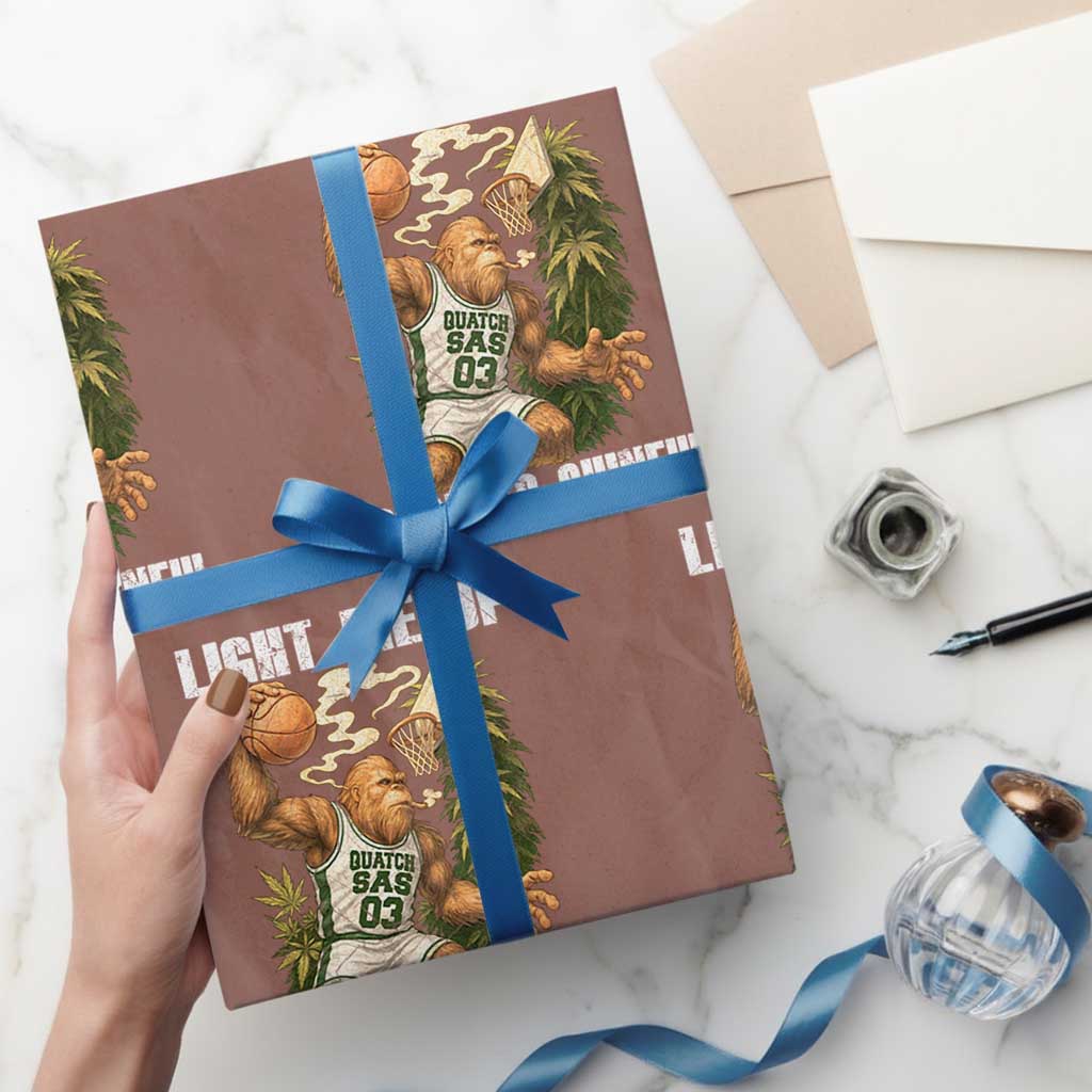 Funny Bigfoot Basketball Wrapping Paper Roll Light Me Up Born To Shine TS14 Mocha Print Your Wear