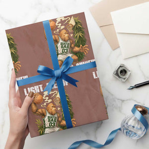 Funny Bigfoot Basketball Wrapping Paper Roll Light Me Up Born To Shine TS14 Mocha Print Your Wear