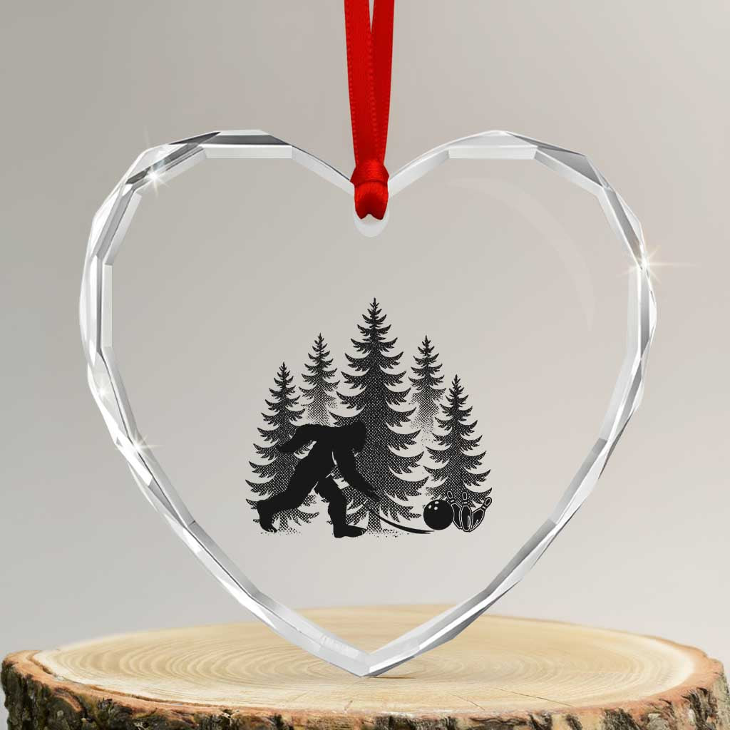 Funny Bigfoot Bowler Heart Crystal Glass Ornament Bowling Strike Sports Lover Gift TS12 Transparent Glass 3'' Heart Print Your Wear