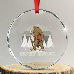 Funny Bigfoot Bowling Crystal Glass Ornament Gift For Bowler TS12 Transparent Glass 3'' Circle Print Your Wear