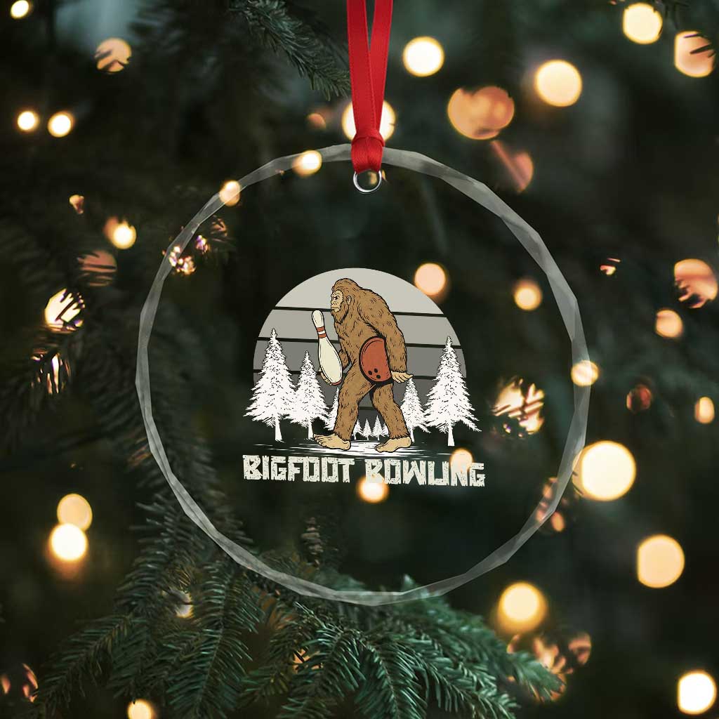 Funny Bigfoot Bowling Crystal Glass Ornament Gift For Bowler TS12 Print Your Wear