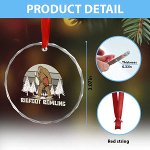 Funny Bigfoot Bowling Crystal Glass Ornament Gift For Bowler TS12 Print Your Wear