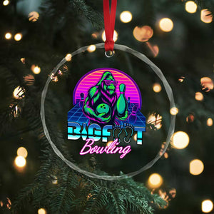 Funny Bigfoot Bowling Vaporwave Gift Crystal Glass Ornament TS12 Print Your Wear