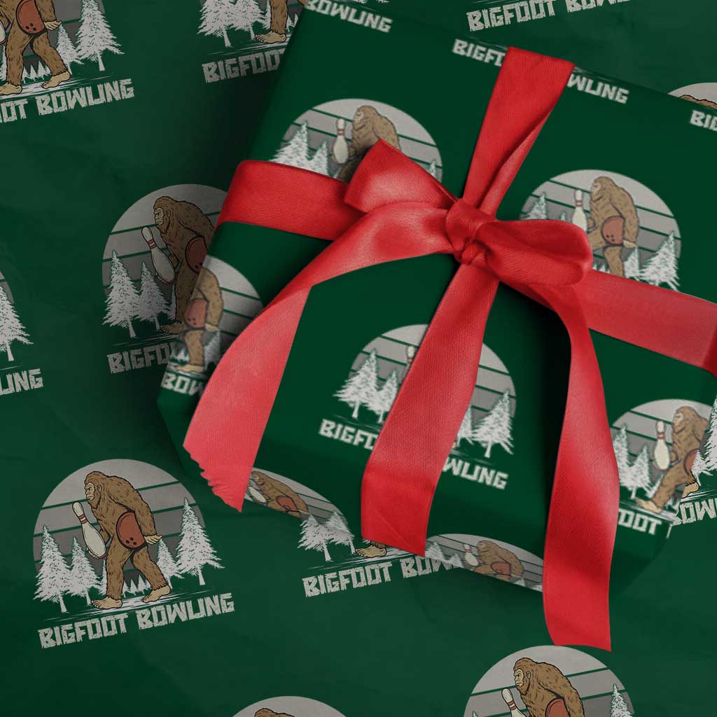 Funny Bigfoot Bowling Wrapping Paper Roll Gift For Bowler TS12 Green Print Your Wear