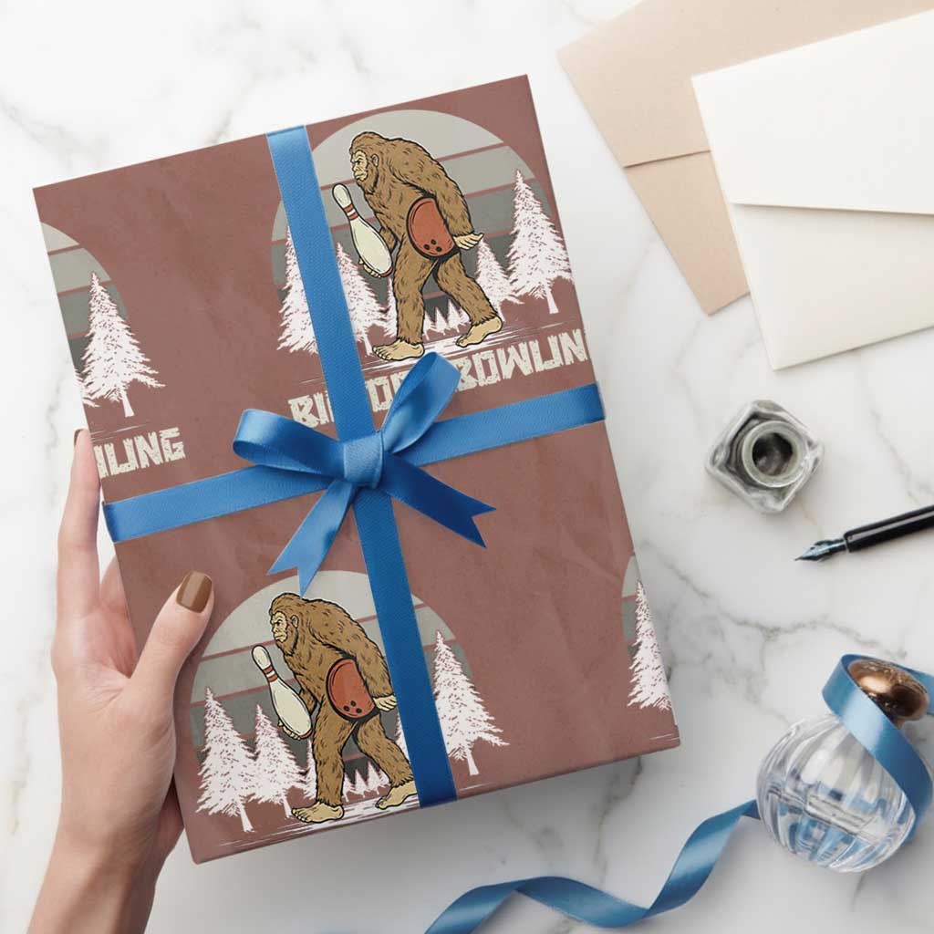 Funny Bigfoot Bowling Wrapping Paper Roll Gift For Bowler TS12 Mocha Print Your Wear