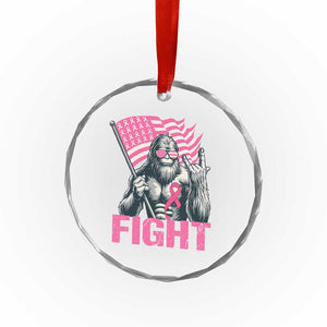 Funny Bigfoot Breast Cancer Awareness Crystal Glass Ornament Fight Pink Ribbon TS11 Print Your Wear
