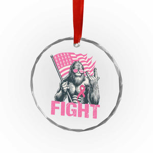 Funny Bigfoot Breast Cancer Awareness Crystal Glass Ornament Fight Pink Ribbon TS11 Print Your Wear