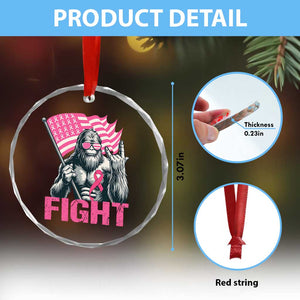 Funny Bigfoot Breast Cancer Awareness Crystal Glass Ornament Fight Pink Ribbon TS11 Print Your Wear