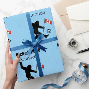Funny Bigfoot Canada Soccer Wrapping Paper Roll Kickoff 2026 TS12 Light Blue Print Your Wear