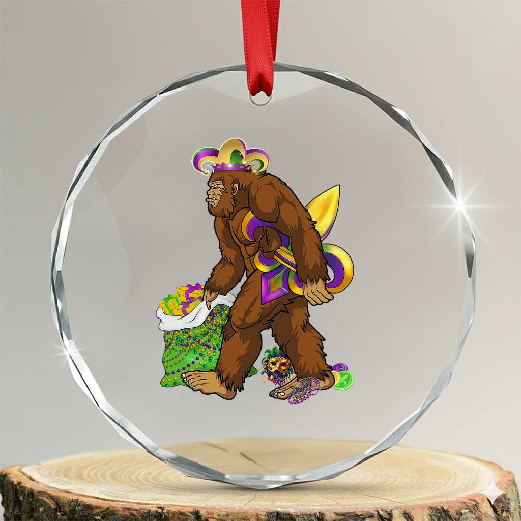 Funny Bigfoot Carnival Mardi Gras Party Crystal Glass Ornament TS11 Transparent Glass 3'' Circle Print Your Wear