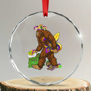 Funny Bigfoot Carnival Mardi Gras Party Crystal Glass Ornament TS11 Transparent Glass 3'' Circle Print Your Wear
