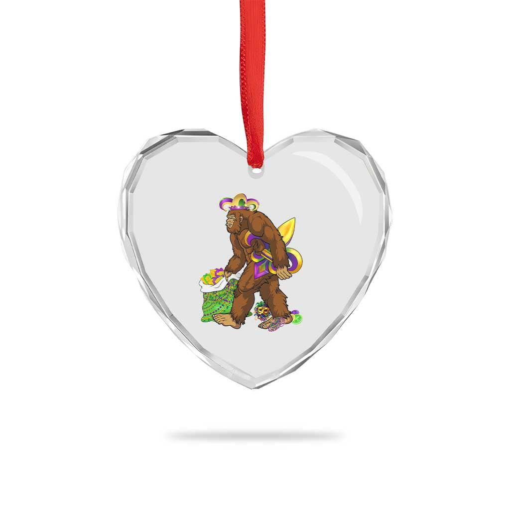 Funny Bigfoot Carnival Mardi Gras Party Heart Crystal Glass Ornament TS11 Print Your Wear