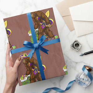 Funny Bigfoot Carnival Mardi Gras Party Wrapping Paper Roll TS11 Mocha Print Your Wear
