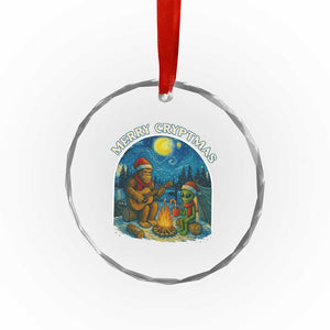 Funny Bigfoot Christmas Crystal Glass Ornament Sasquatch Alien Merry Cryptmas TS14 Print Your Wear