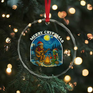Funny Bigfoot Christmas Crystal Glass Ornament Sasquatch Alien Merry Cryptmas TS14 Print Your Wear
