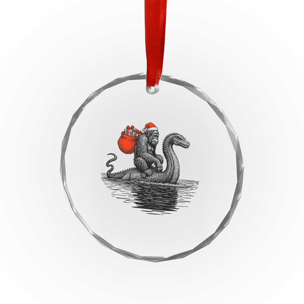 Funny Bigfoot Christmas Crystal Glass Ornament Sasquatch Loch Ness Cryptid Xmas TS14 Print Your Wear