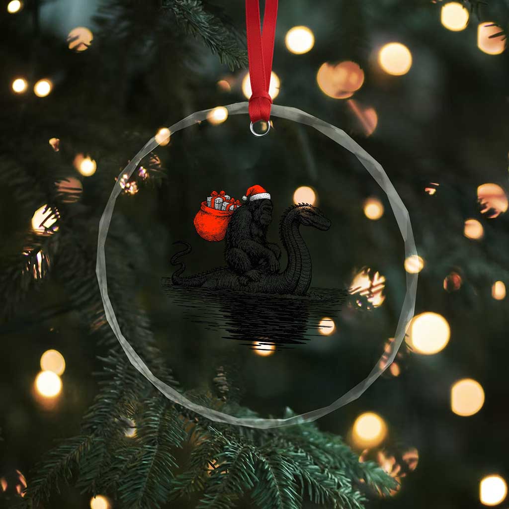 Funny Bigfoot Christmas Crystal Glass Ornament Sasquatch Loch Ness Cryptid Xmas TS14 Print Your Wear
