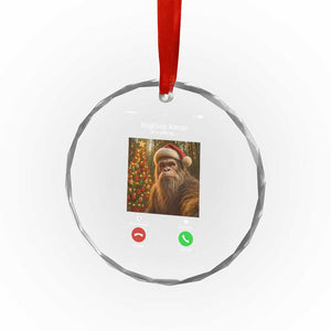 Funny Bigfoot Christmas Crystal Glass Ornament Sasquatch Video Call Meme TS14 Print Your Wear
