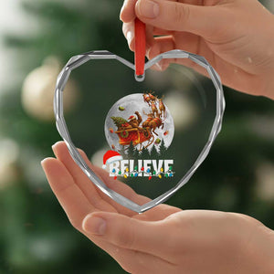 Funny Bigfoot Christmas Heart Crystal Glass Ornament Believe Santa Sasquatch Xmas Reindeer Sleigh TS11 Print Your Wear