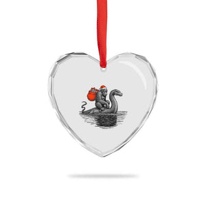 Funny Bigfoot Christmas Heart Crystal Glass Ornament Sasquatch Loch Ness Cryptid Xmas TS14 Print Your Wear