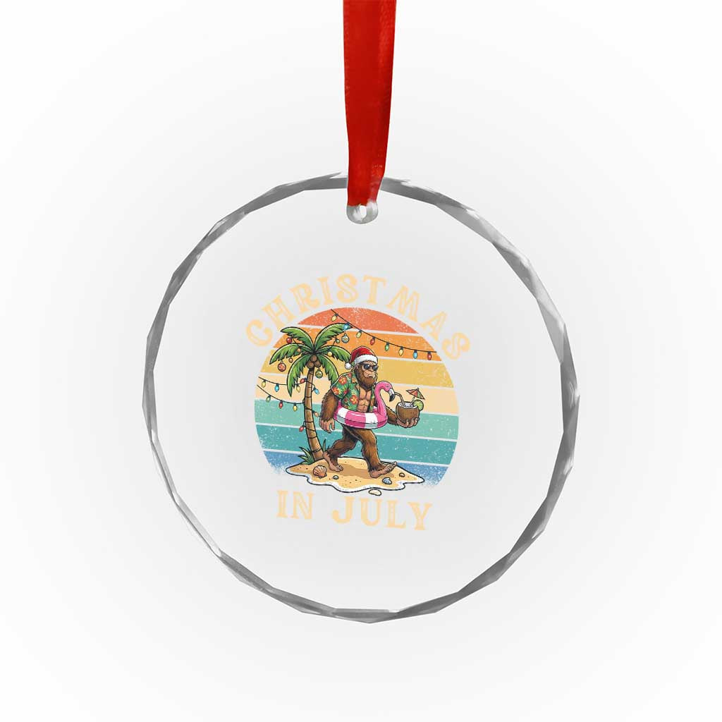 Funny Bigfoot Christmas In July Beach Vacation Crystal Glass Ornament TS14 Print Your Wear